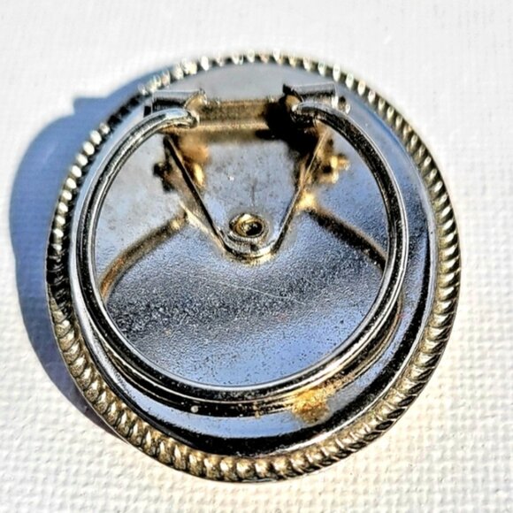 ๐๐ Vintage West German Silver Porcelain Cameo Courting Couple Brooch Clip - Picture 6 of 6